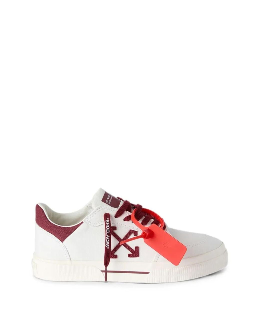 Off-White c/o Virgil Abloh Red Vulc Panelled Sneakers