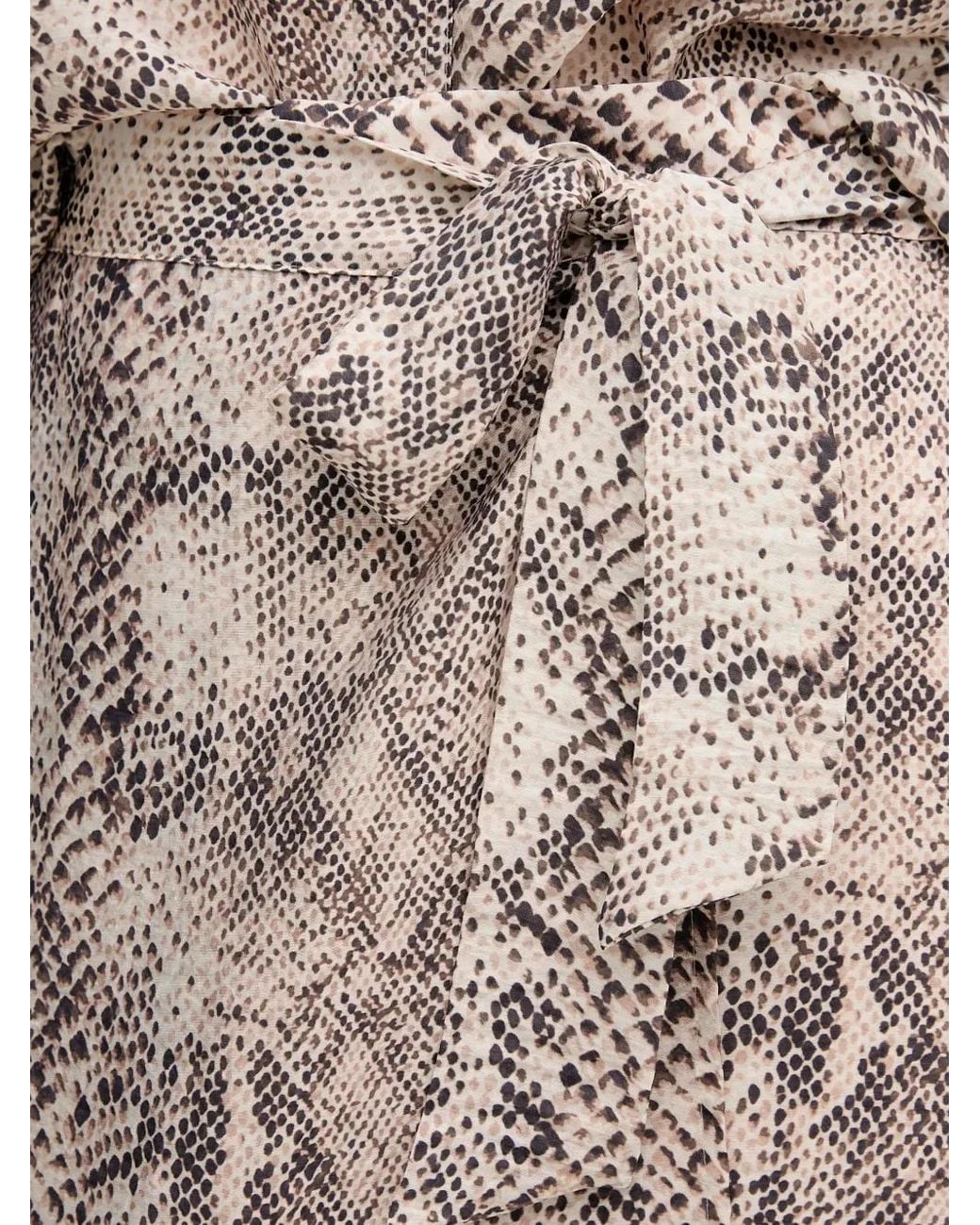 MARC AUREL Natural Snakeskin-Pattern Midi Skirt