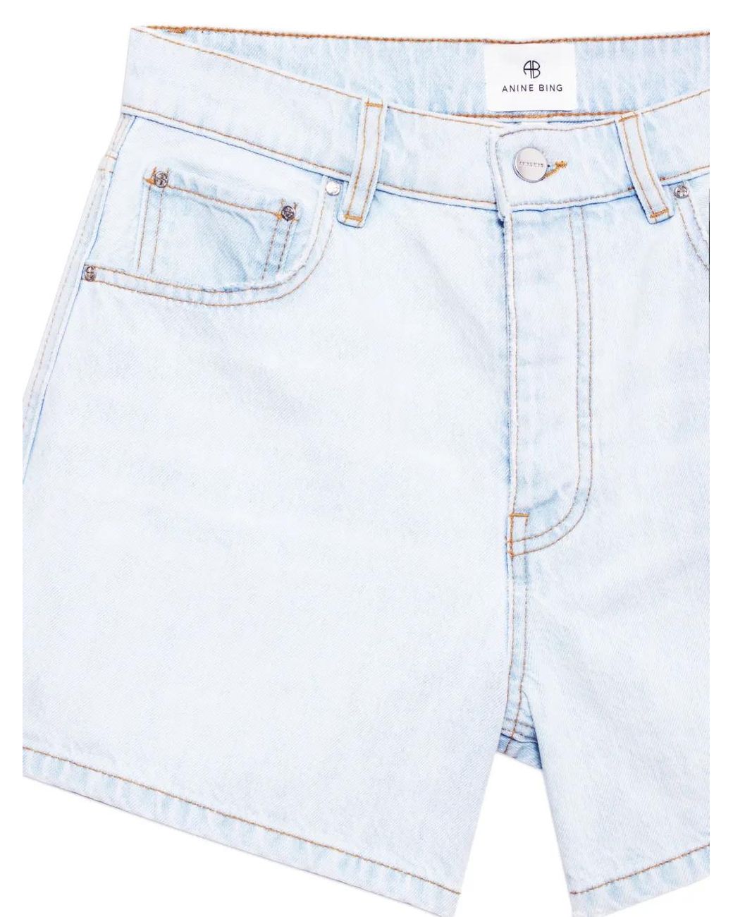 Anine Bing Blue Dalton Denim Shorts