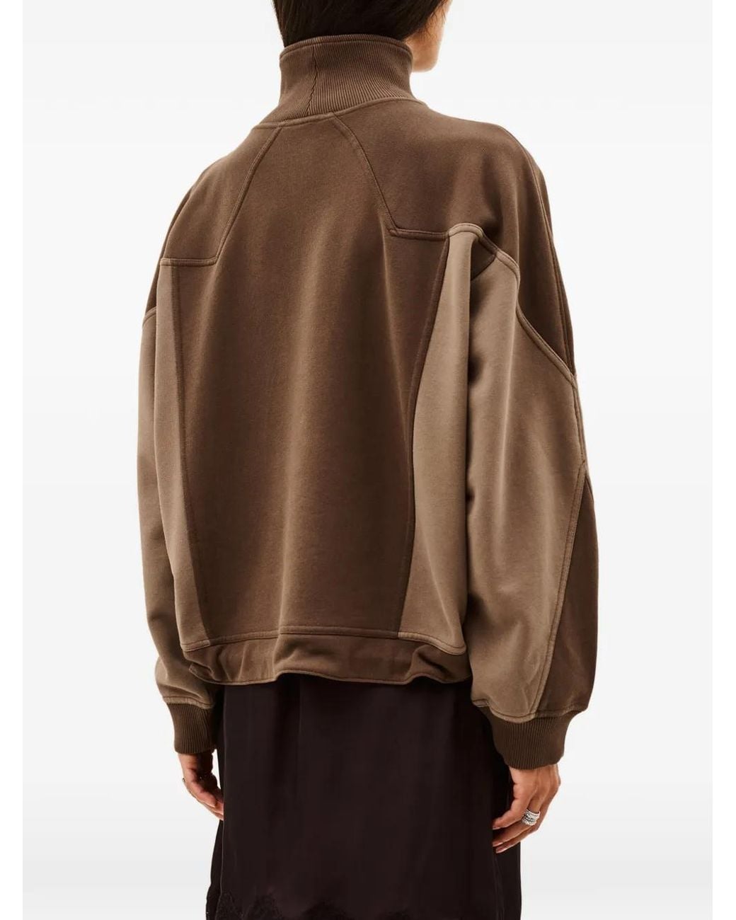 Ba&sh Brown Jessy Colour-Block High-Neck Sweater