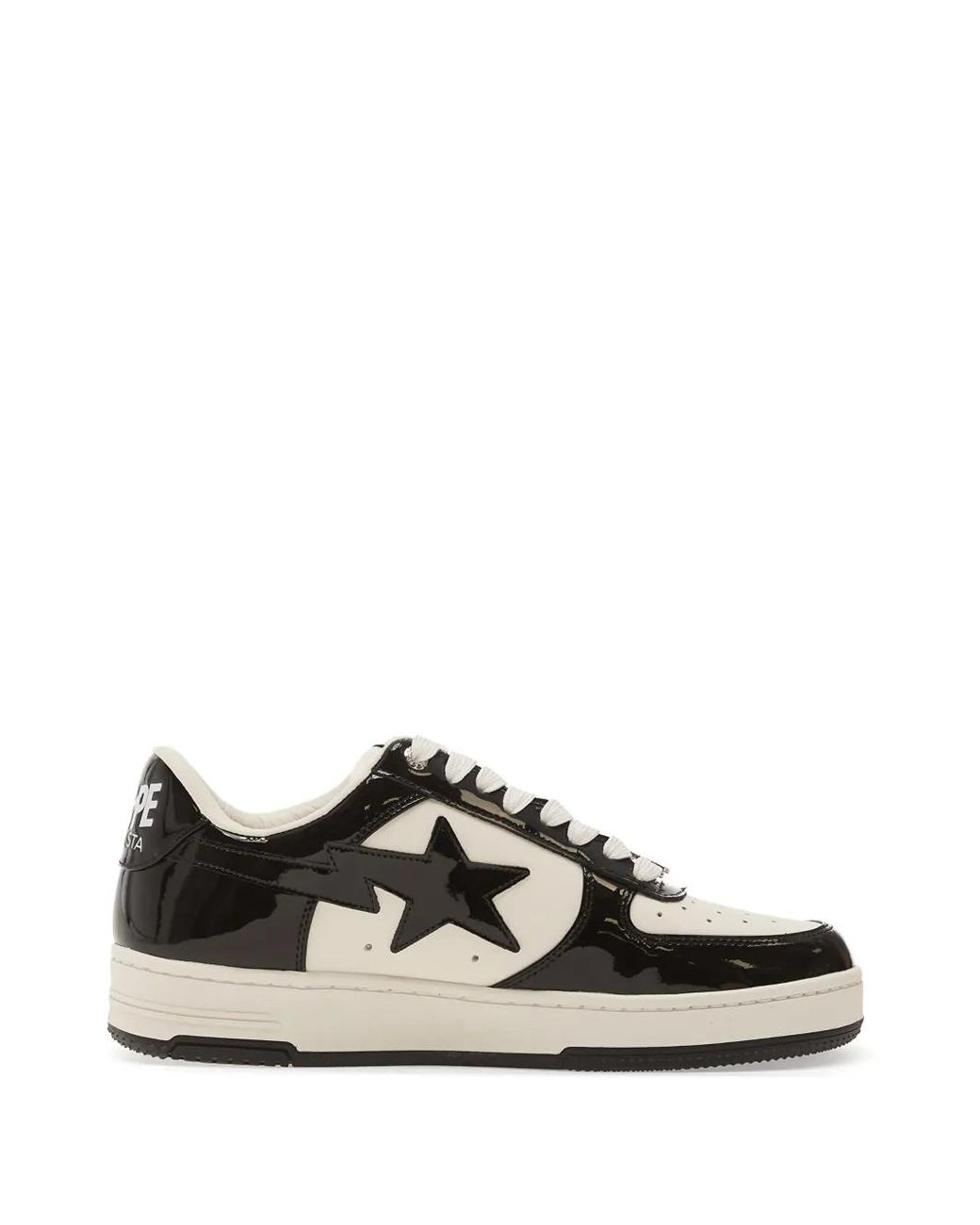 A Bathing Ape White Bape Sta Patent Sneakers