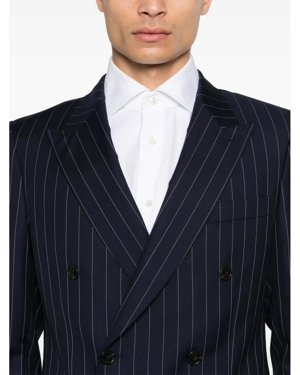 Fursac Blue Pinstripe Suit for men