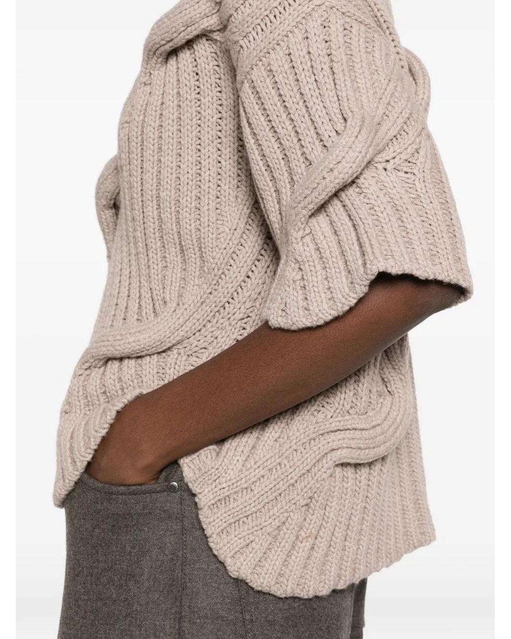 Fabiana Filippi Natural Cable-Knit Sweater