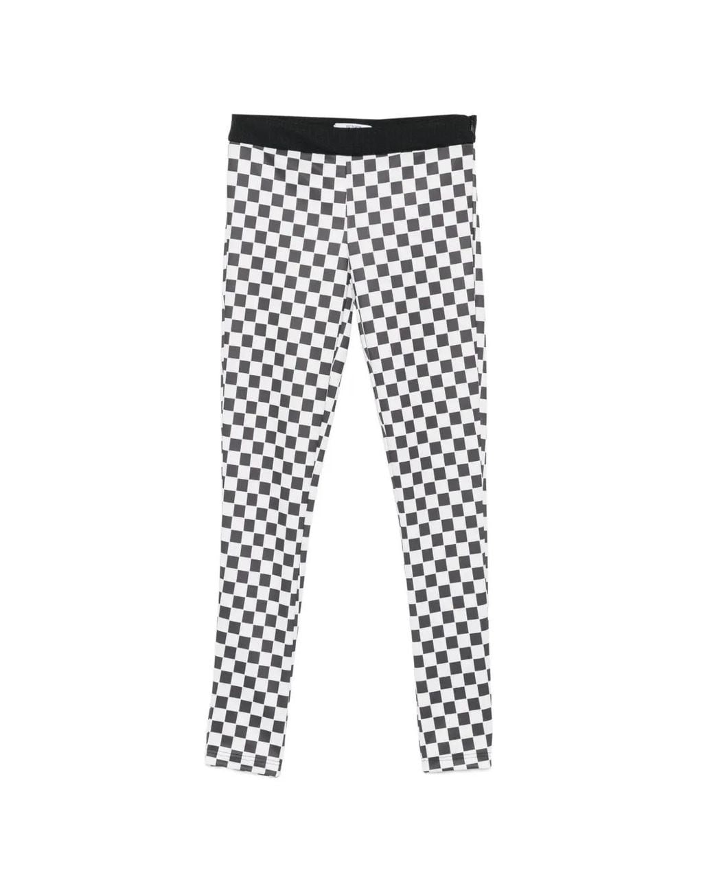 The Artistylist White Checkerboard-Print Cropped Trousers