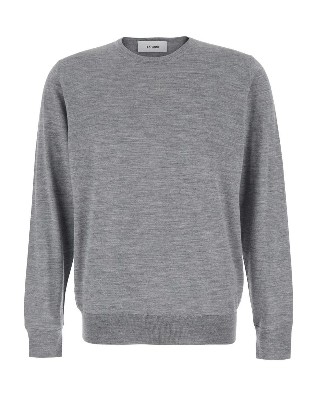 Lardini Gray Knitted Crew-Neck Jumper for men