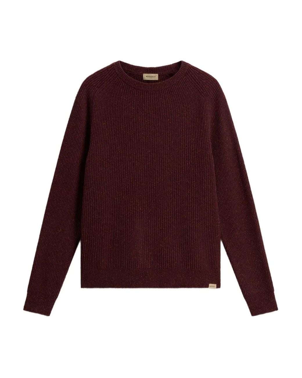 Woolrich Purple Rib-Knit Crew-Neck Sweater for men