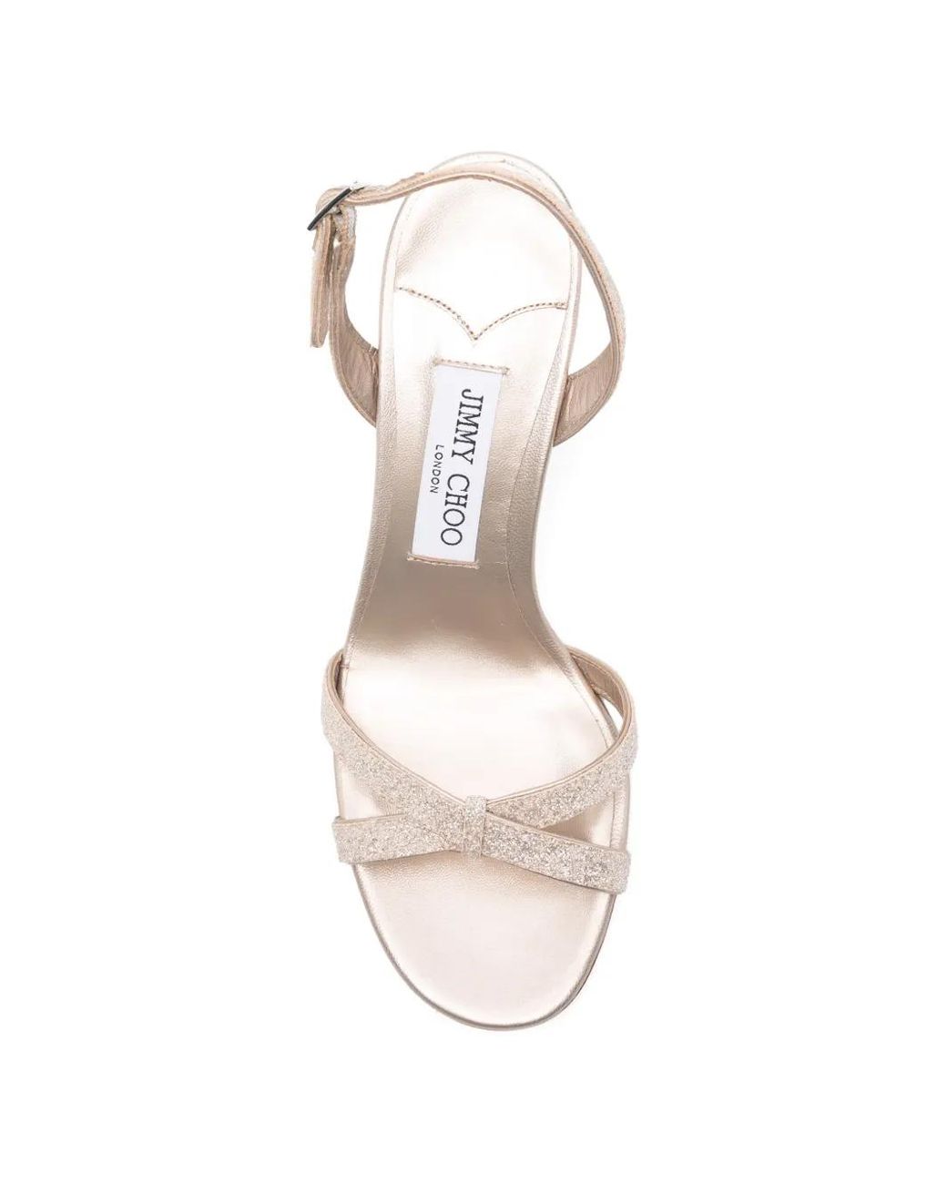 Jimmy Choo White Elsy Glitter-Strap Sandals
