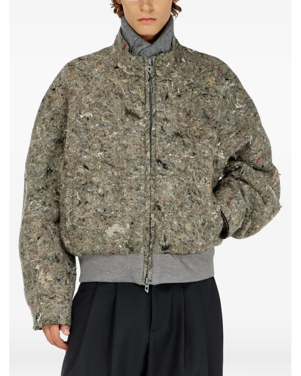 DIESEL Green Upcycled Felted Jacket for men