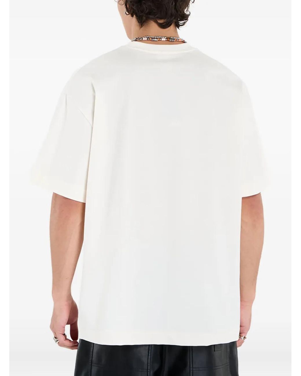 Adidas White Basketball Logo-Print T-Shirt