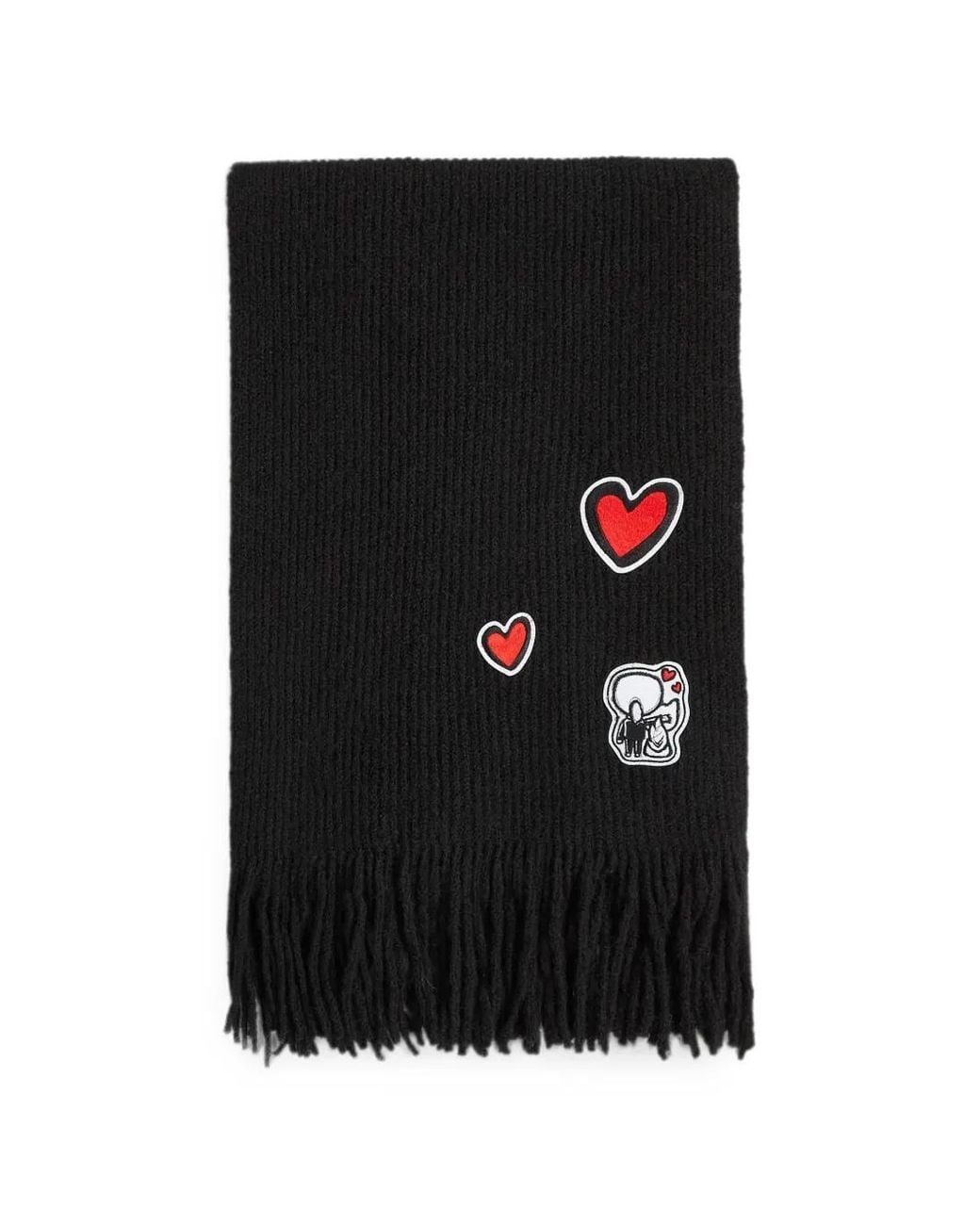 Karl Lagerfeld Black Ikon Patch Scarf