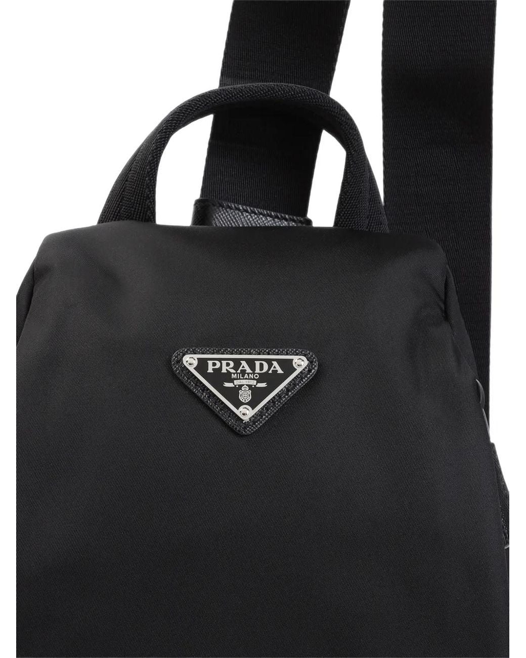 Prada Black Re-Nylon And Saffiano Leather Backpack