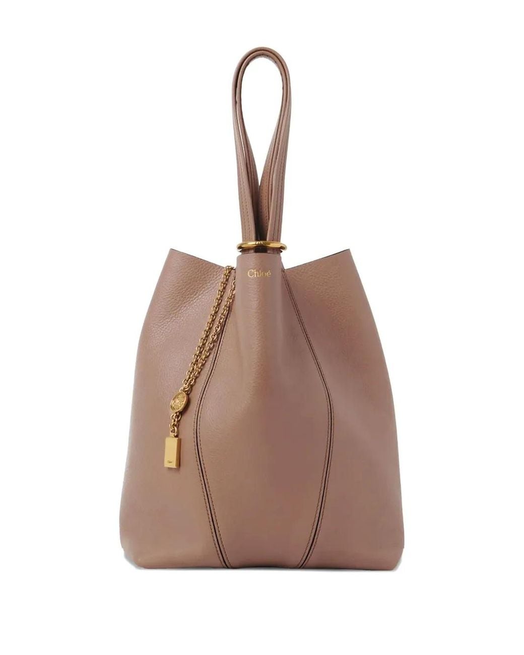 Chloé Brown Spin Medium Leather Bag