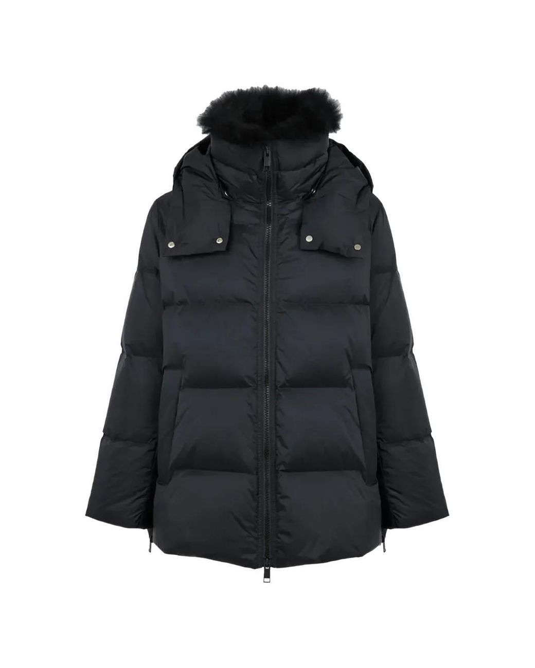 Yves Salomon Black A-Line Jacket