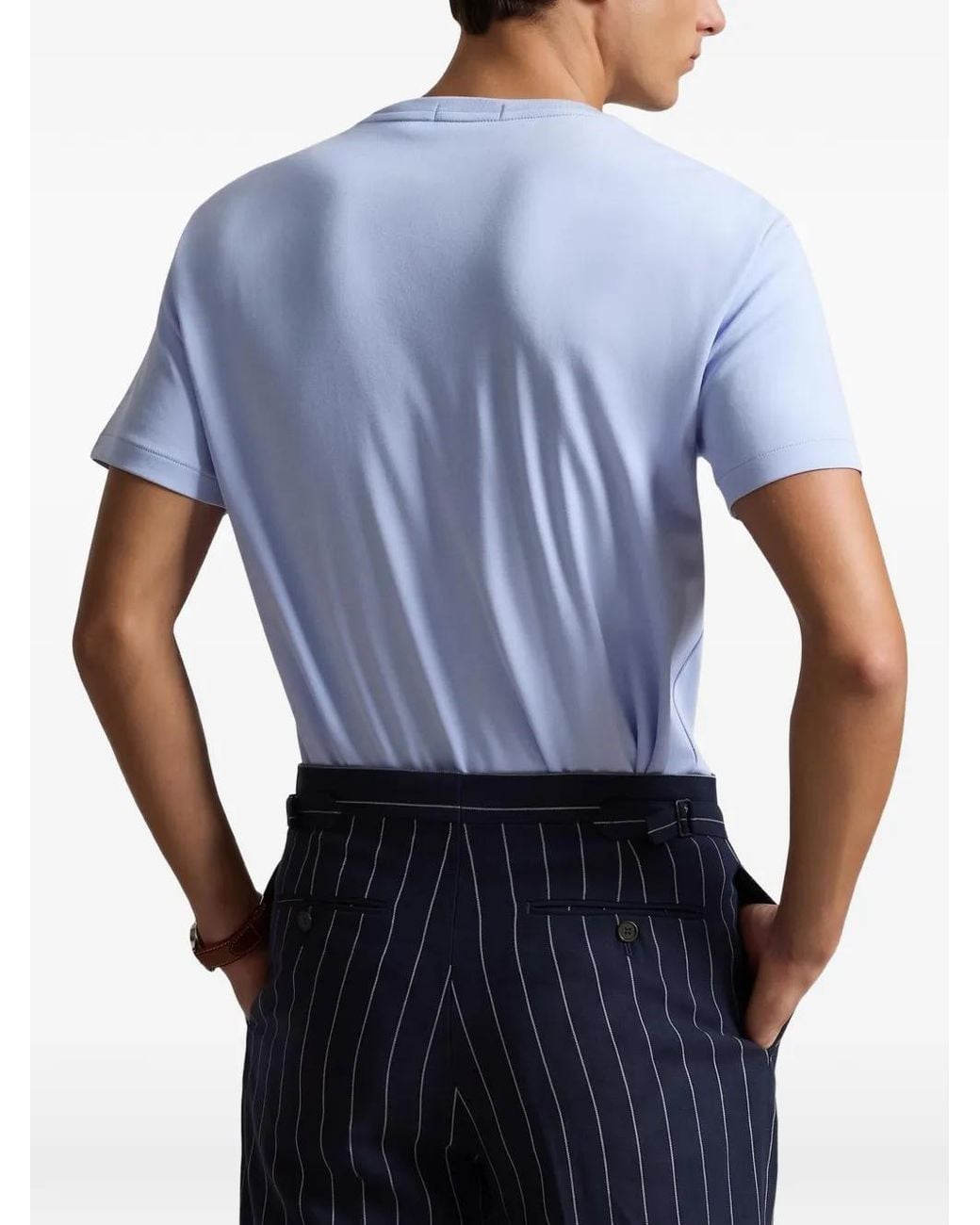 Polo Ralph Lauren Blue Custom Slim Fit Soft Cotton T-Shirt for men