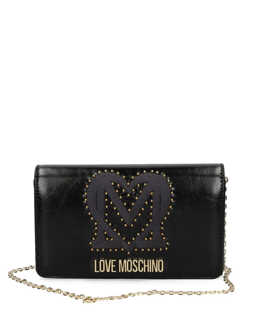 Love Moschino Black Studded Chain Cross Body Bag