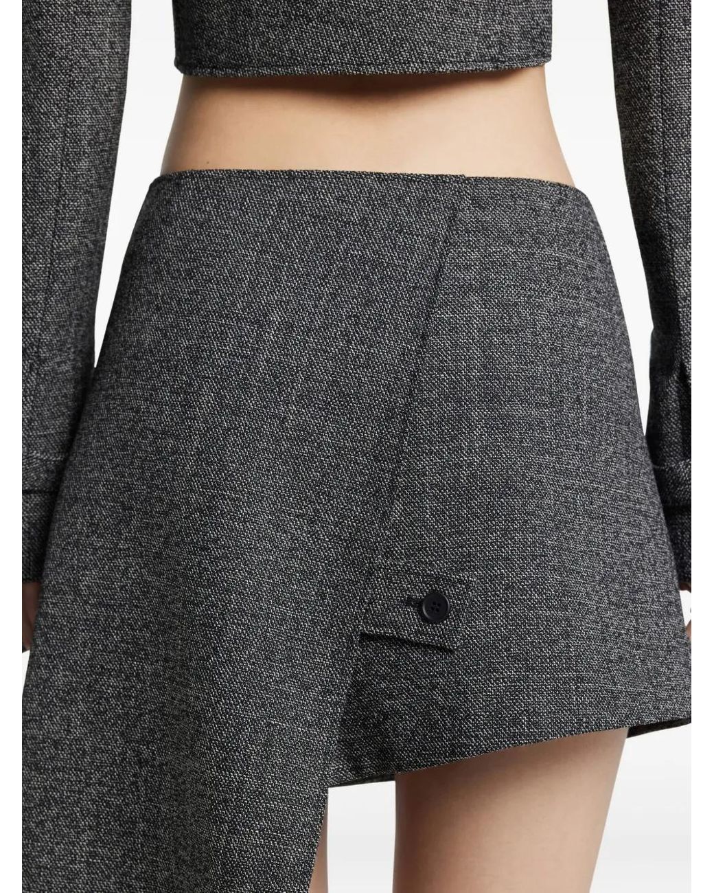 Courreges Gray Courregès Asymmetric Panelled Mini Skirt
