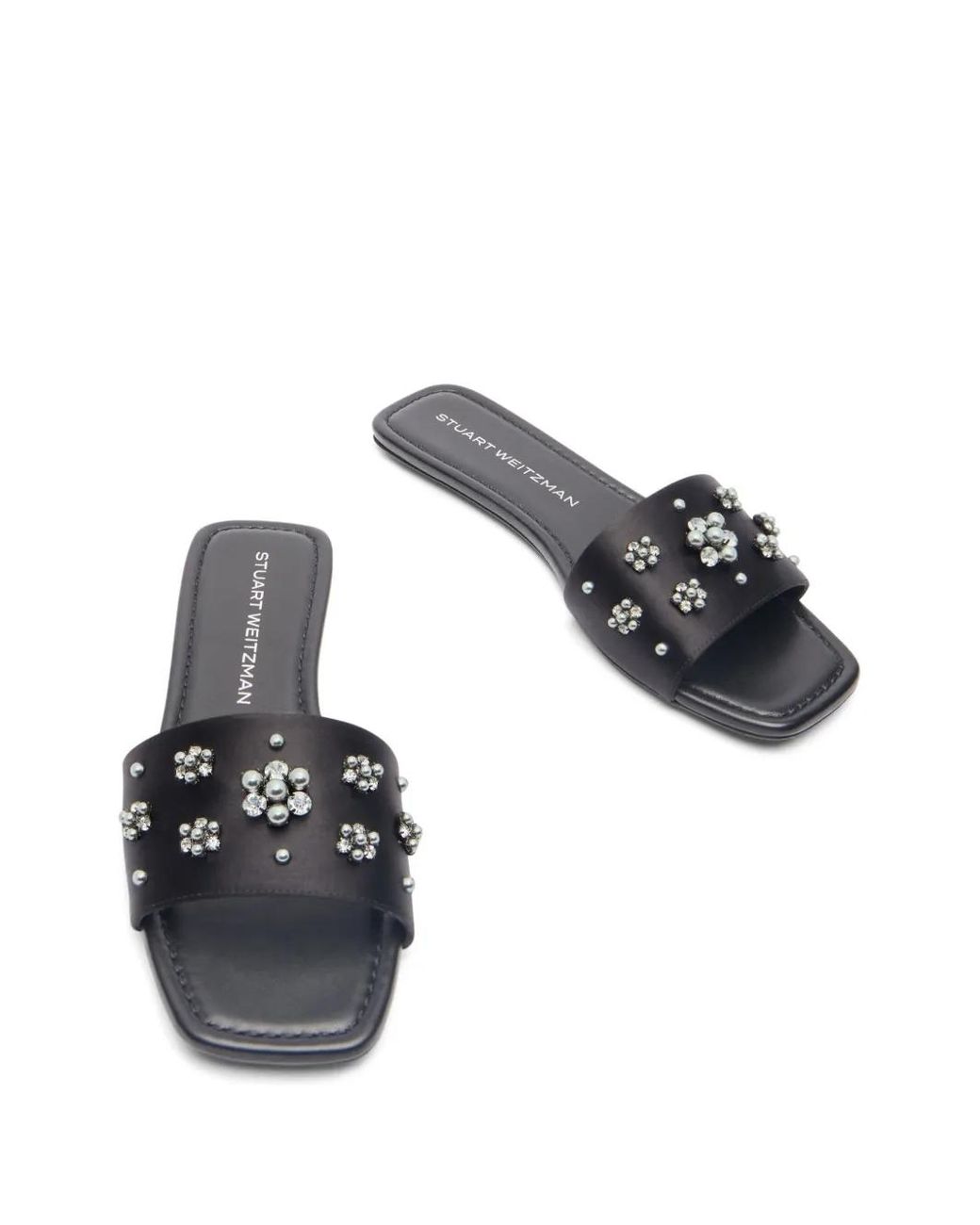 Stuart Weitzman White Poppy Slides