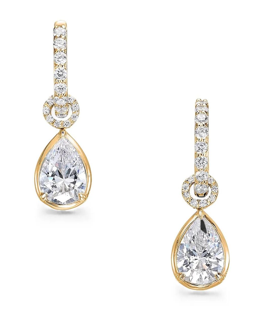 Anabela Chan White Diamond Pendant Hoop Earrings