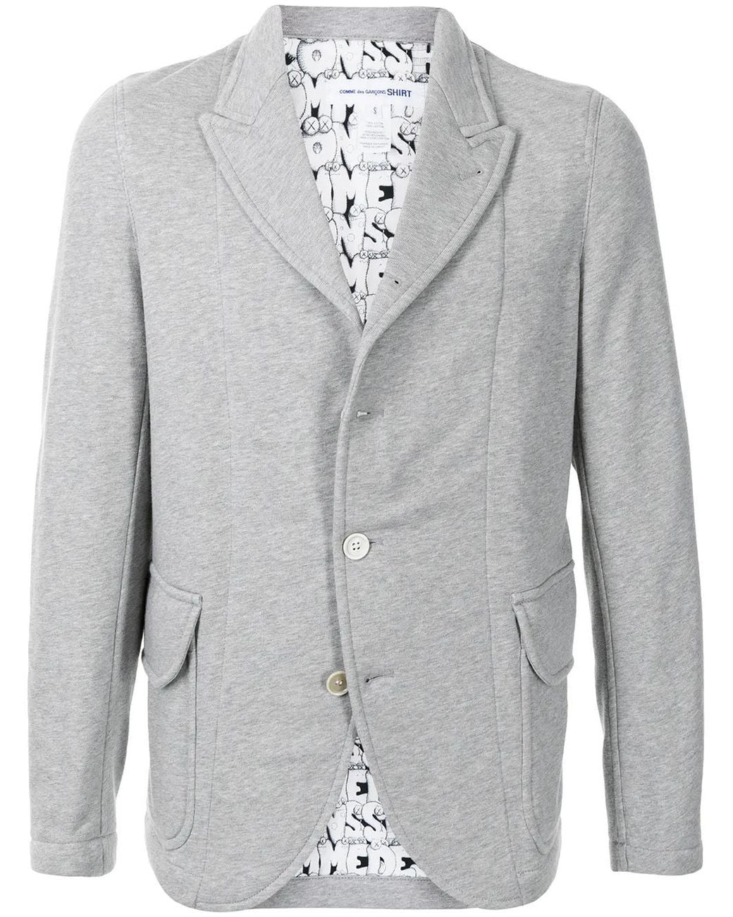 Comme des Garçons Gray Single-Breasted Cotton Blazer for men
