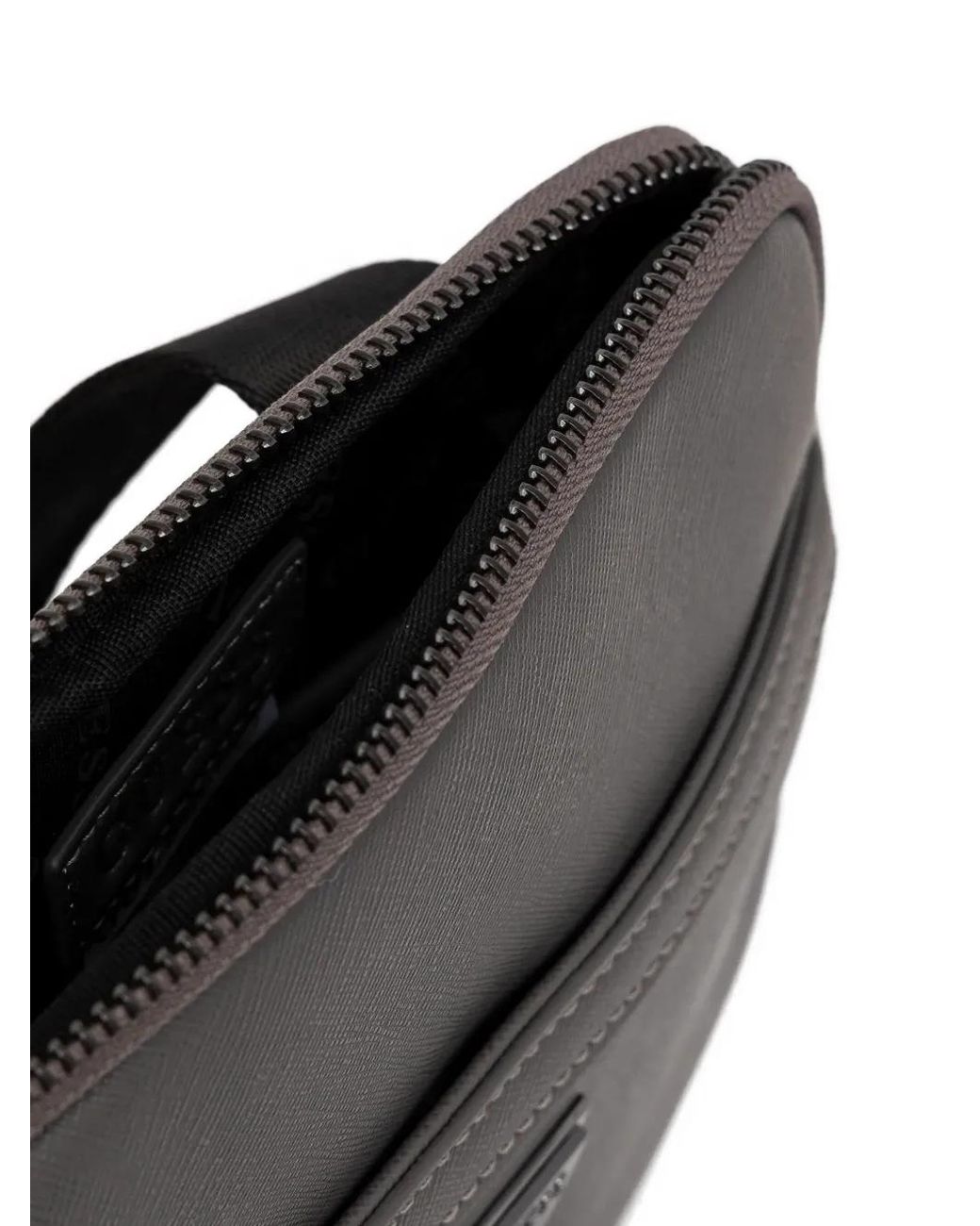 Guess Gray Certosa Saffiano Smart Crossbody Bag for men