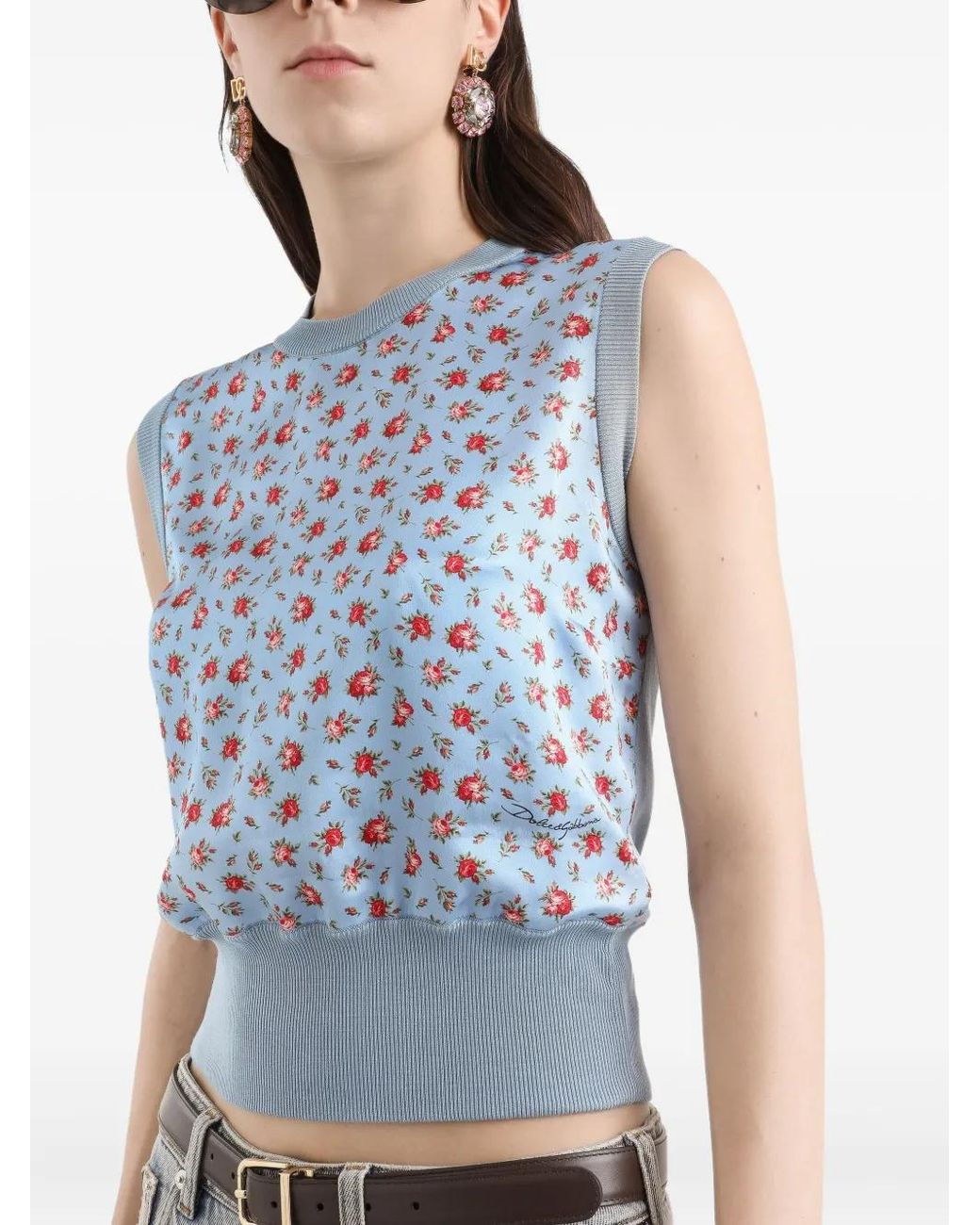 Dolce & Gabbana Blue Sleeveless Twill
