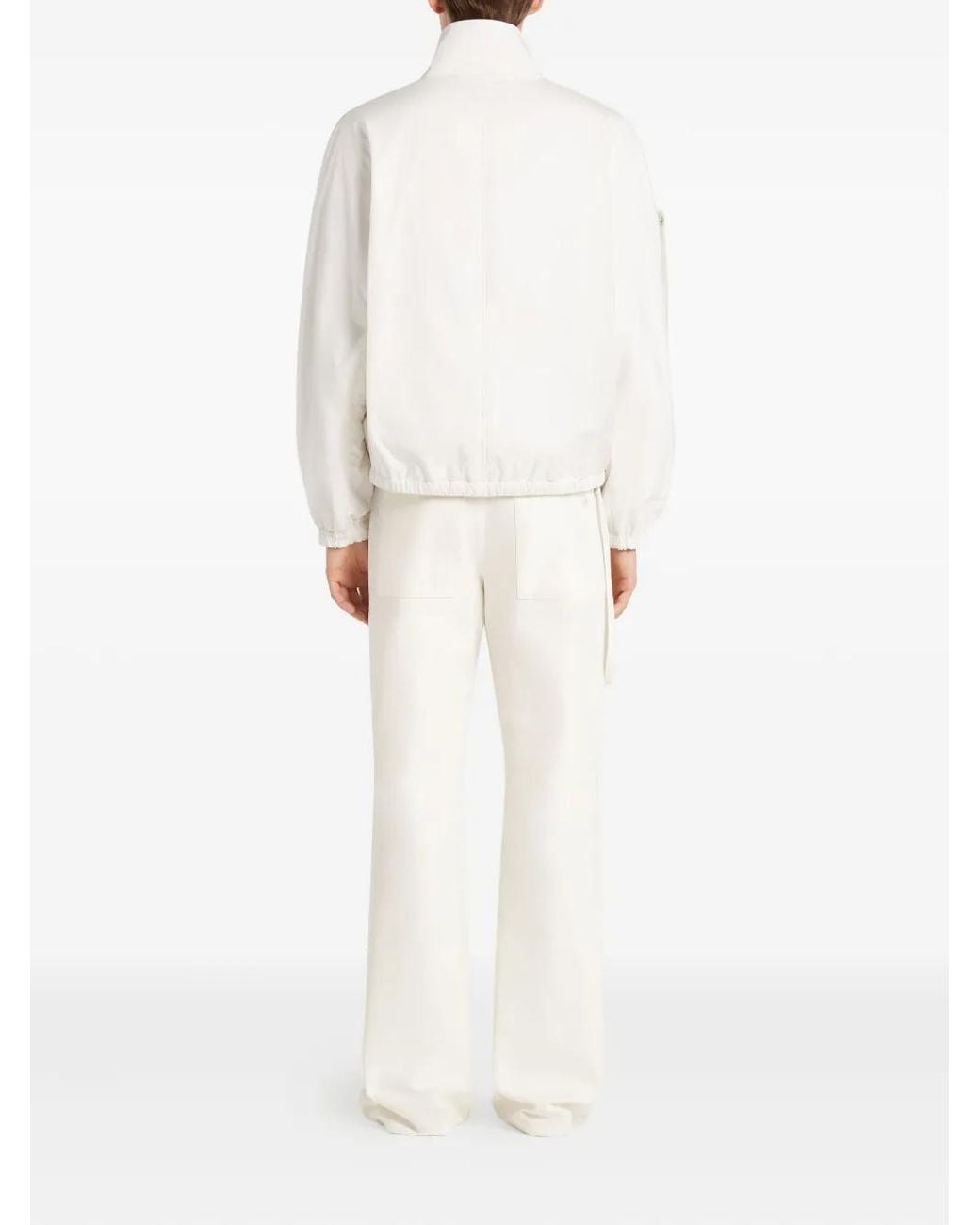 Courreges White Zippered Cropped Jacket for men