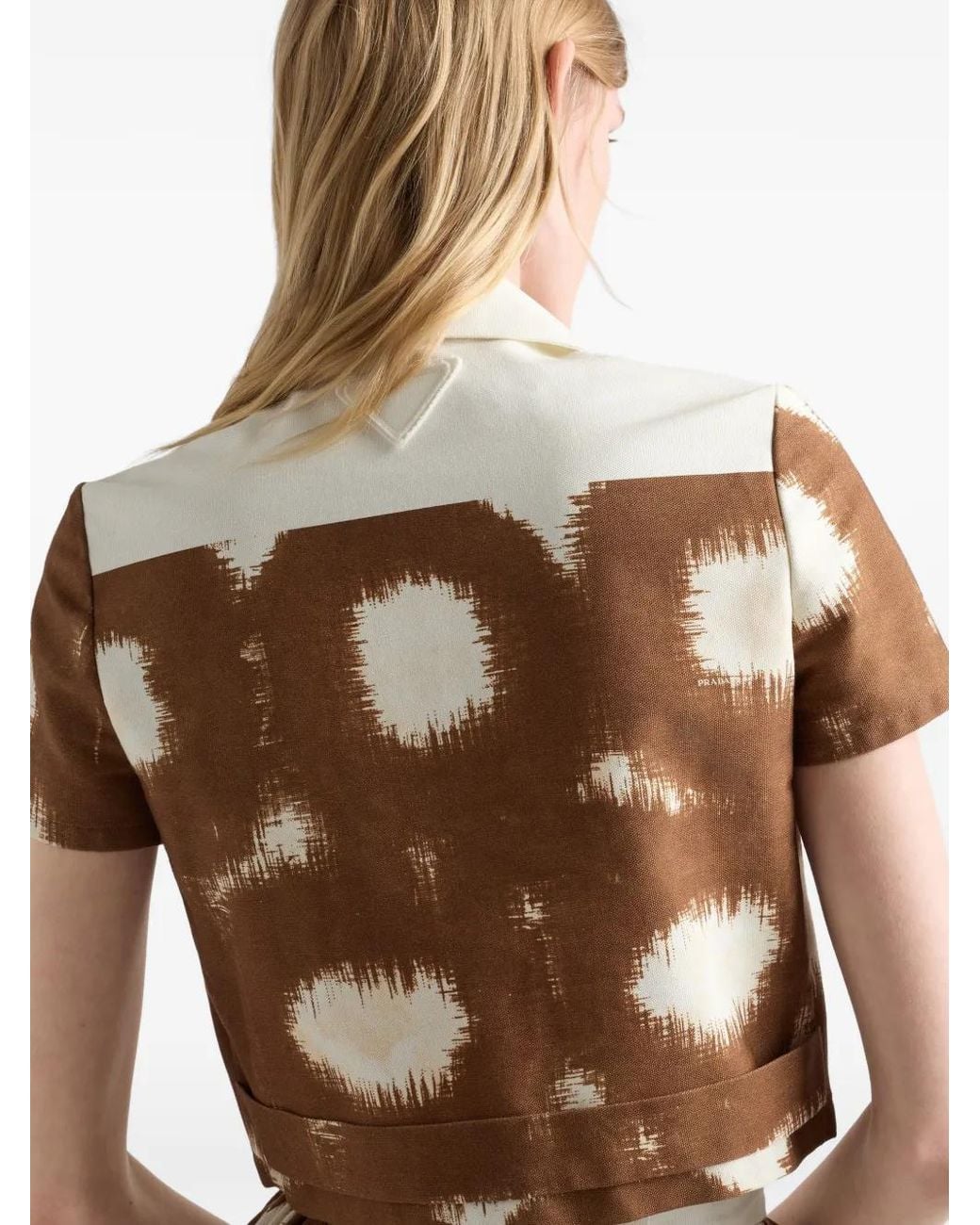 Prada Brown Printed Canvas Shirt