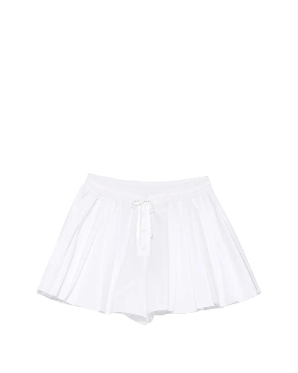 Lacoste White Runway Short Pleated Poplin Shorts