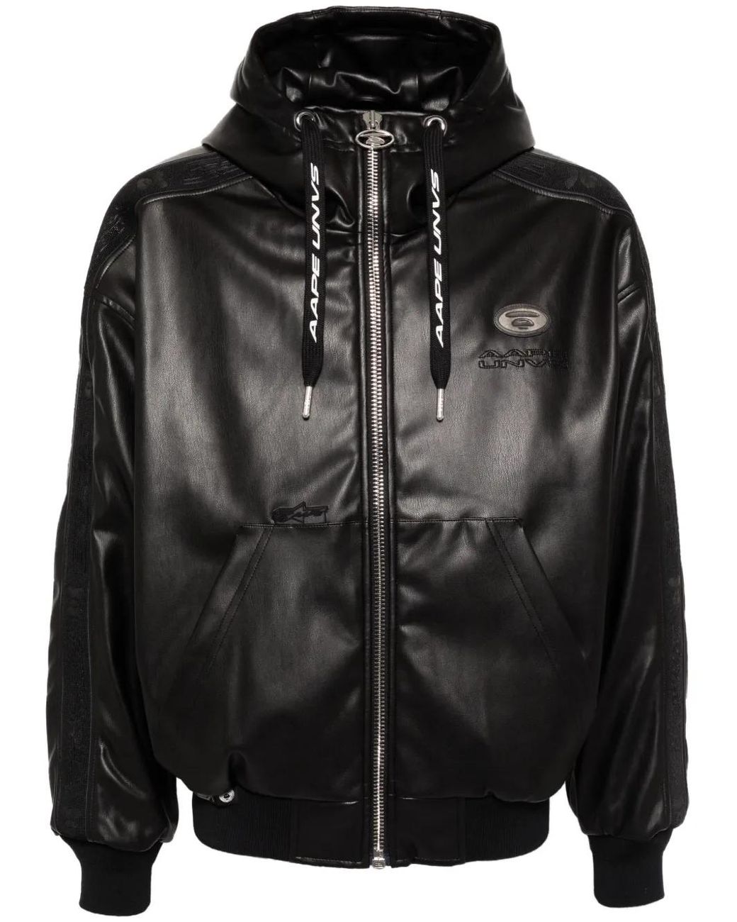 Aape By A Bathing Ape Black Faux-Leather Jacket for men