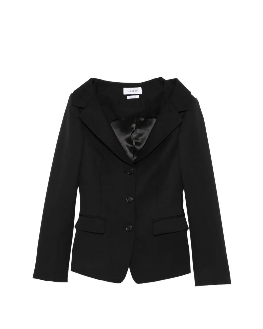 McQueen Off-Shoulder Blazer in het Black