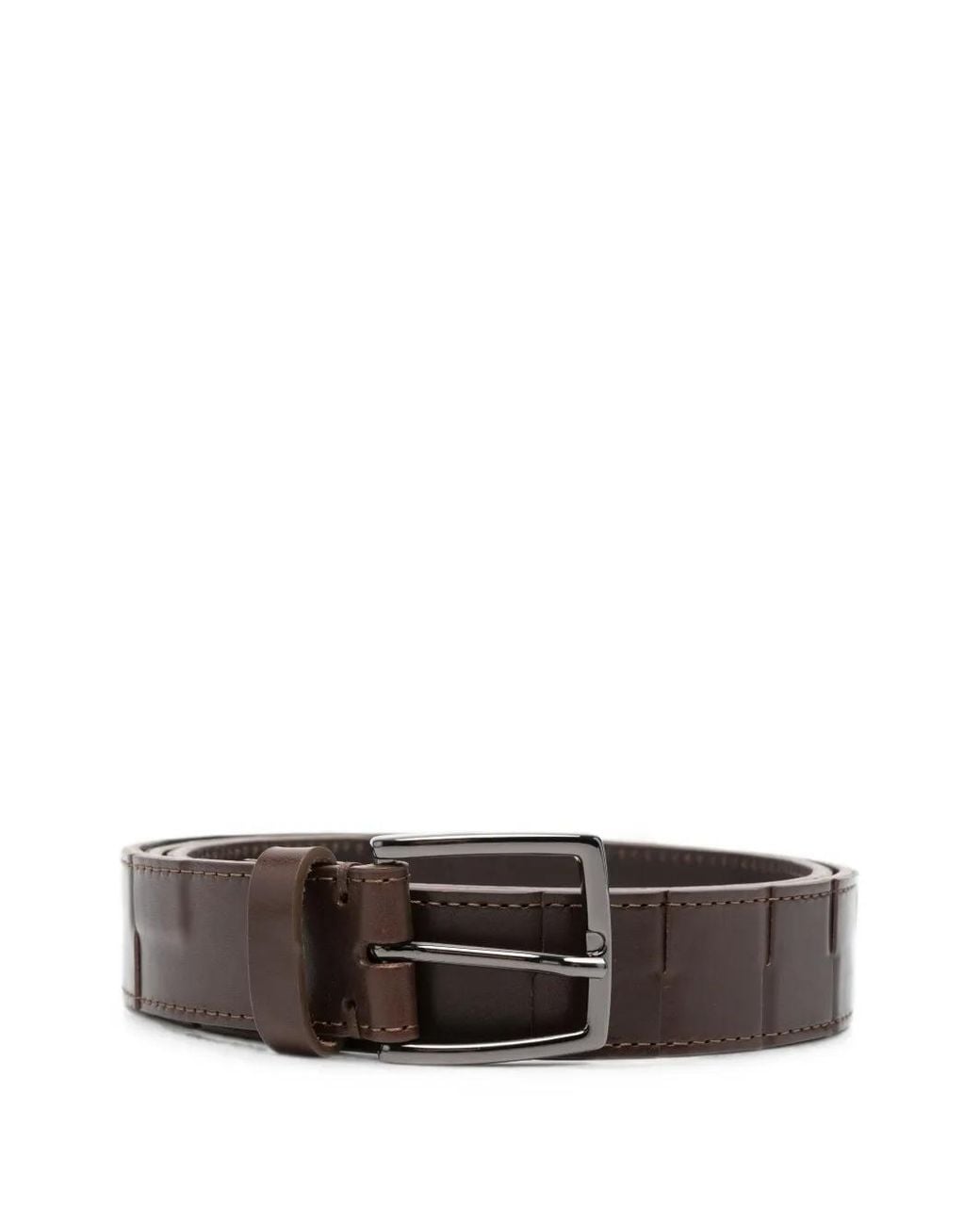 Peserico White Textured Leather Belt for men
