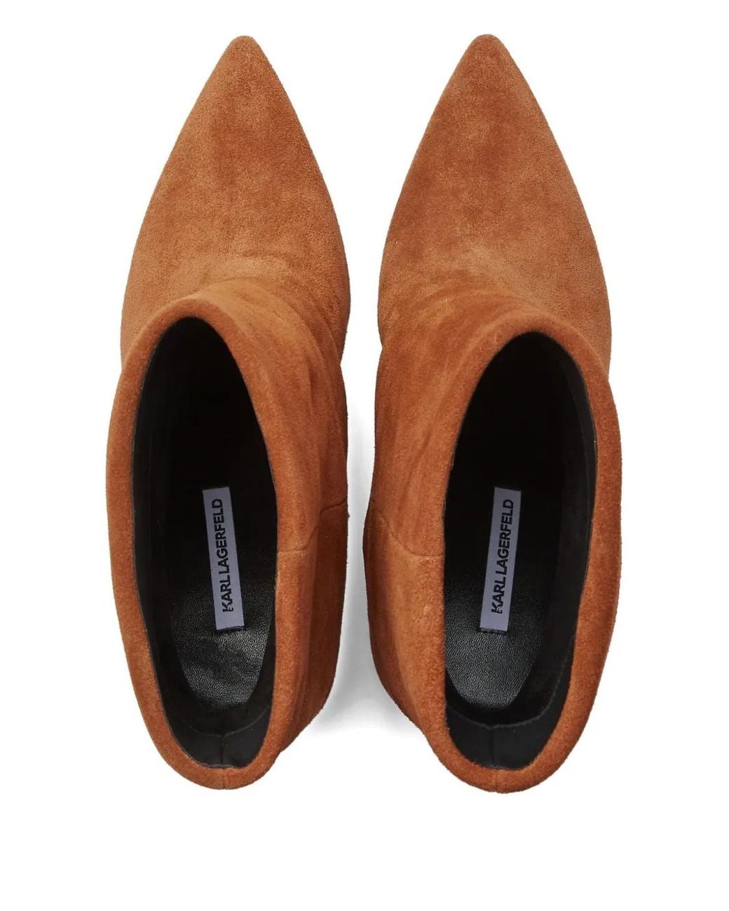 Karl Lagerfeld Brown Debutante Fold-Over Ankle Boots