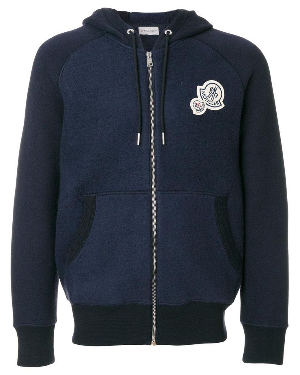 Moncler Double Logo Hoodie in Blue for Men | Lyst UK