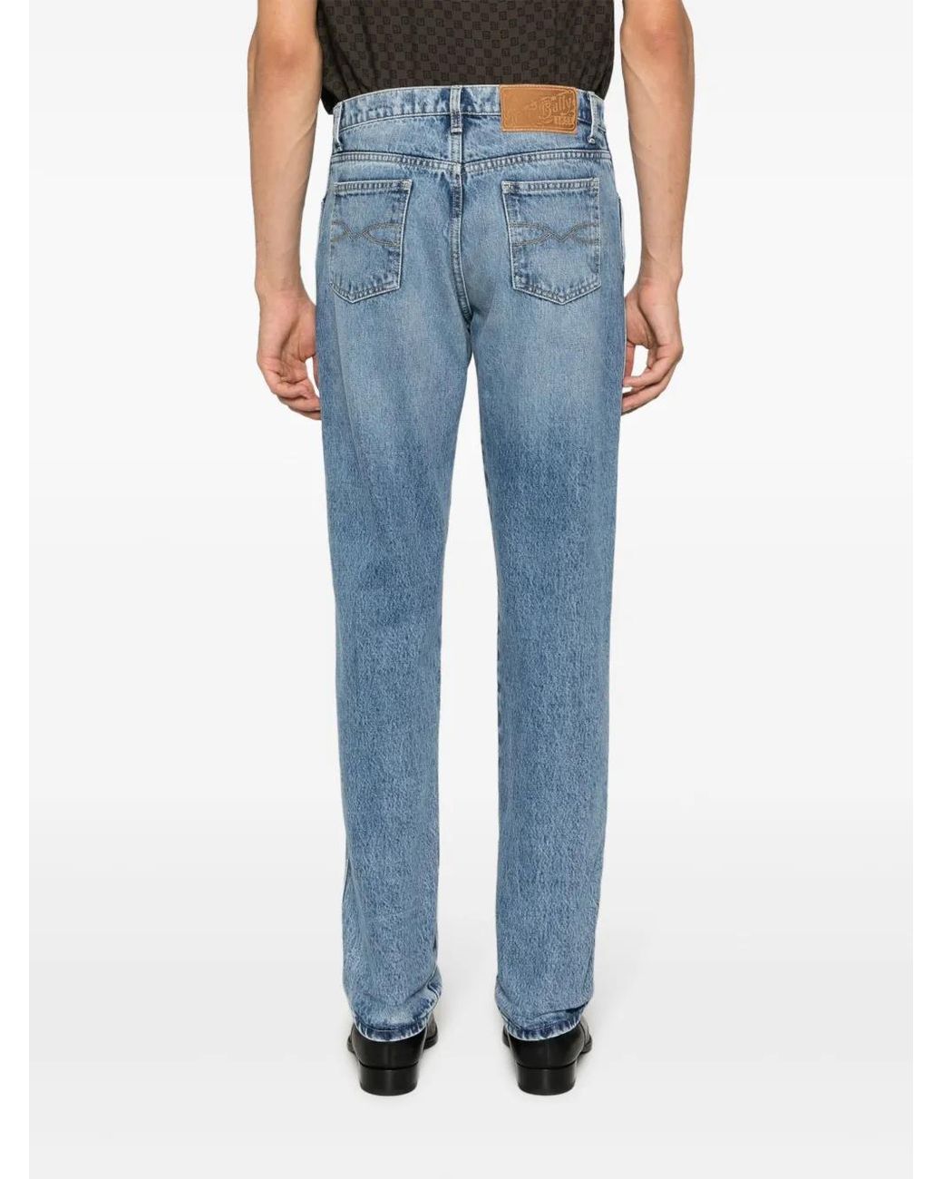 Bally Blue Mid-rise Straight-leg Jeans for men