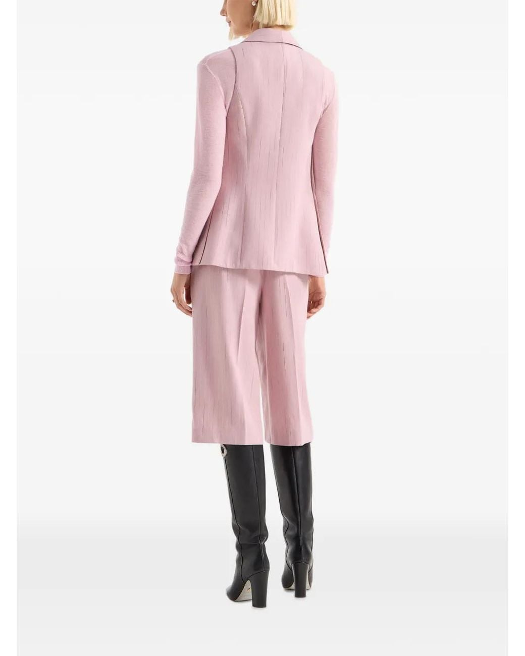 Genny Pink Fine-Knit Long-Sleeve Top