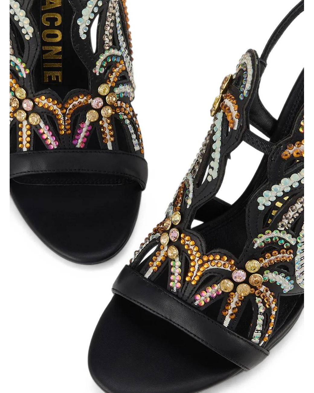 Kat Maconie White Kiawa Crystal-Embellished Cut-Out Sandals