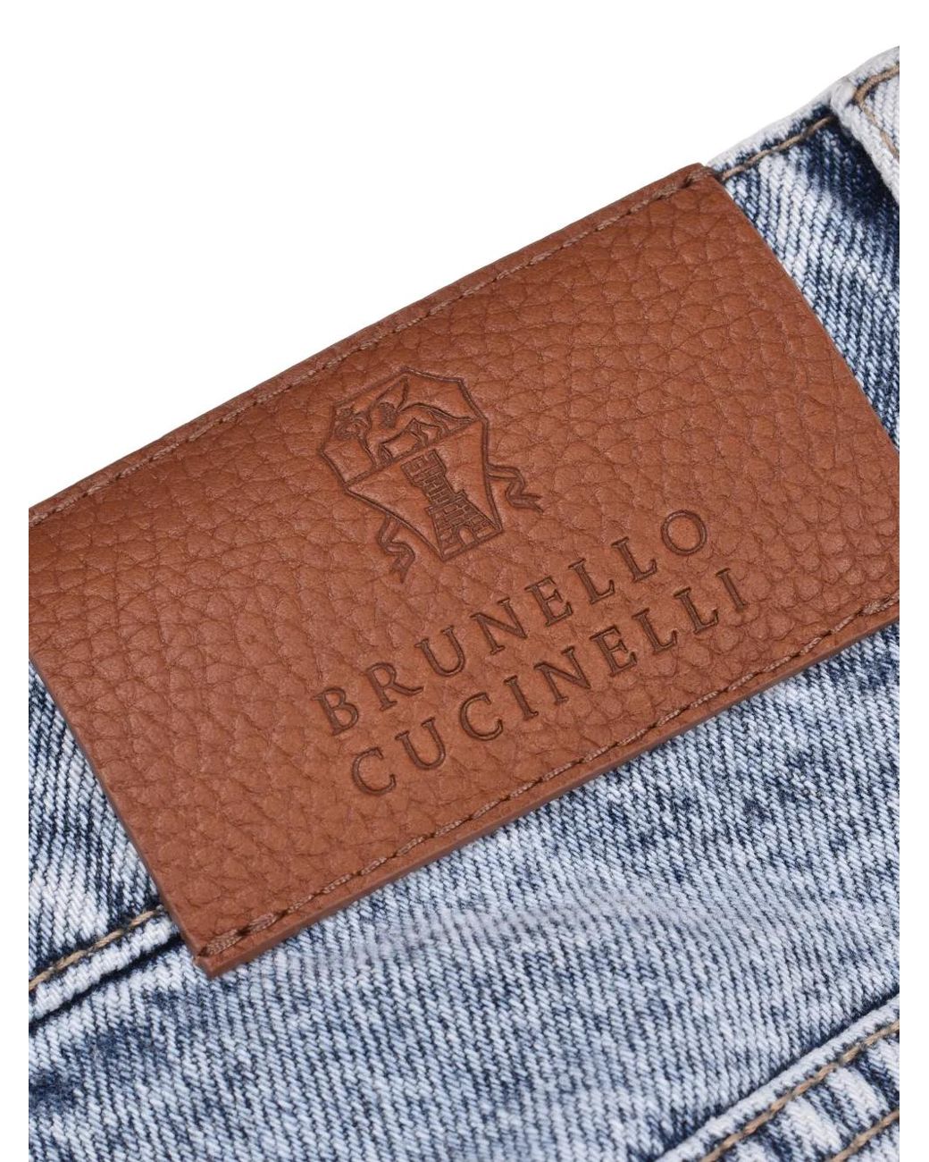 Brunello Cucinelli Blue Jean À Broderies for men