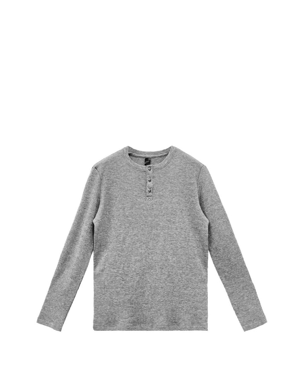 Chrome Hearts Gray Waffle-Knit Long-Sleeve T-Shirt for men