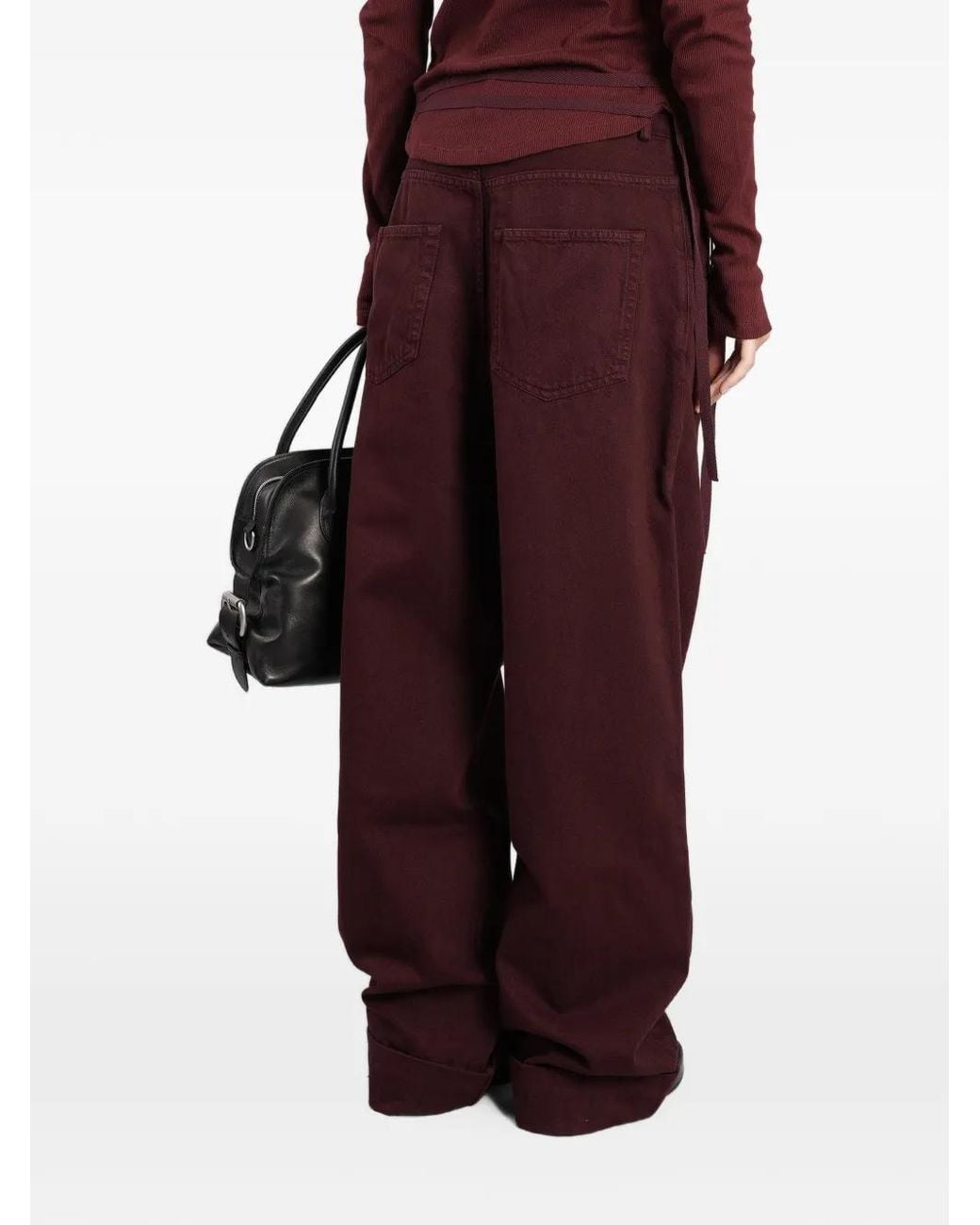 Ann Demeulemeester Red Michael Tie-Fastening Wide-Leg Jeans