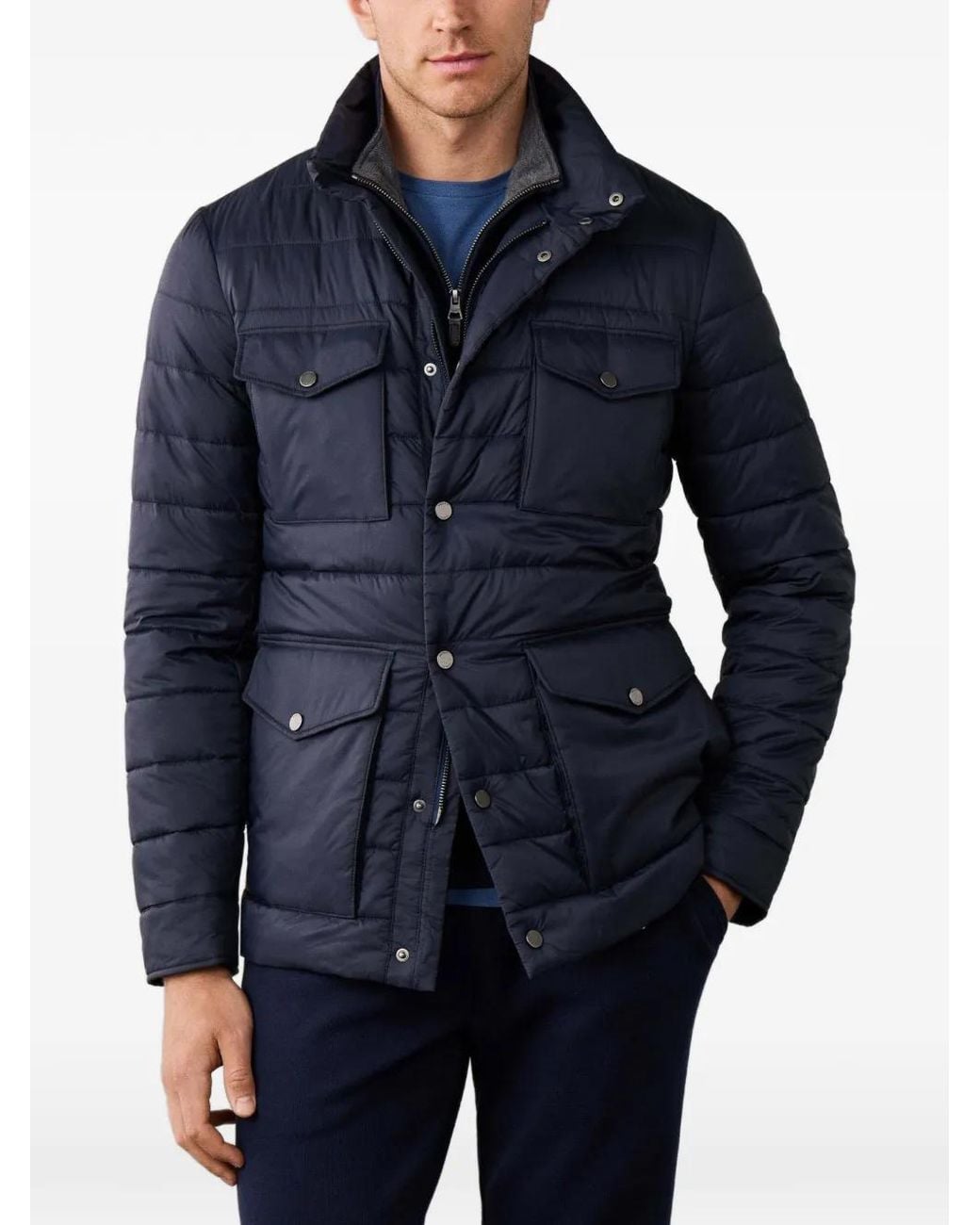 Hackett Velospeed Gewatteerd Jack in het Blue voor heren