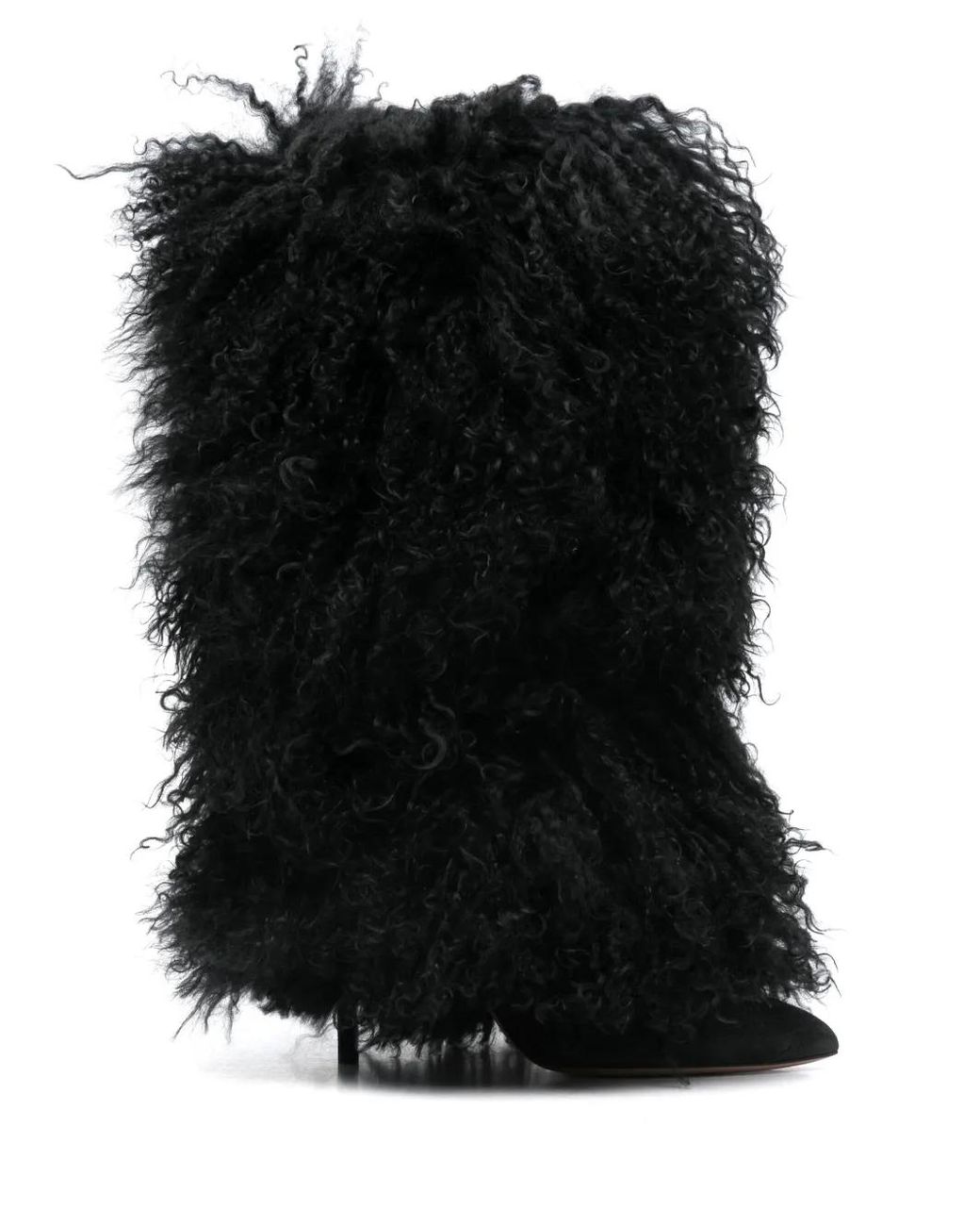 Paris Texas Black 105Mm Furry Stiletto Boots