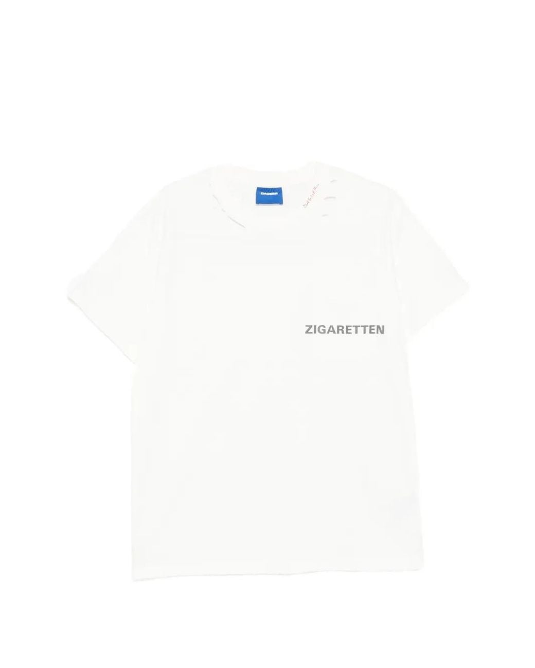 DAGGER White T-Shirt À Effet Usé for men
