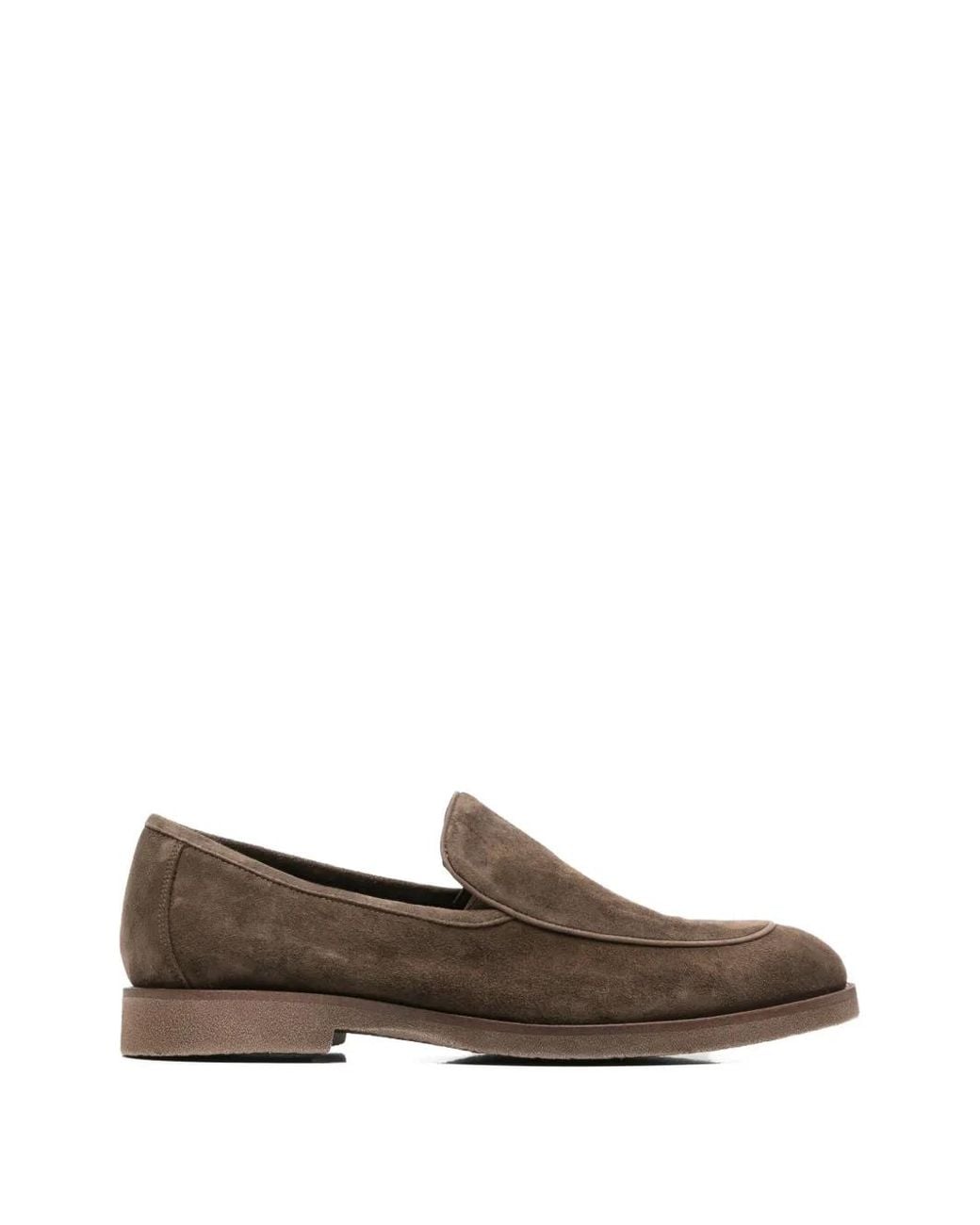 Alberto Gozzi Brown Mocassins En Daim for men