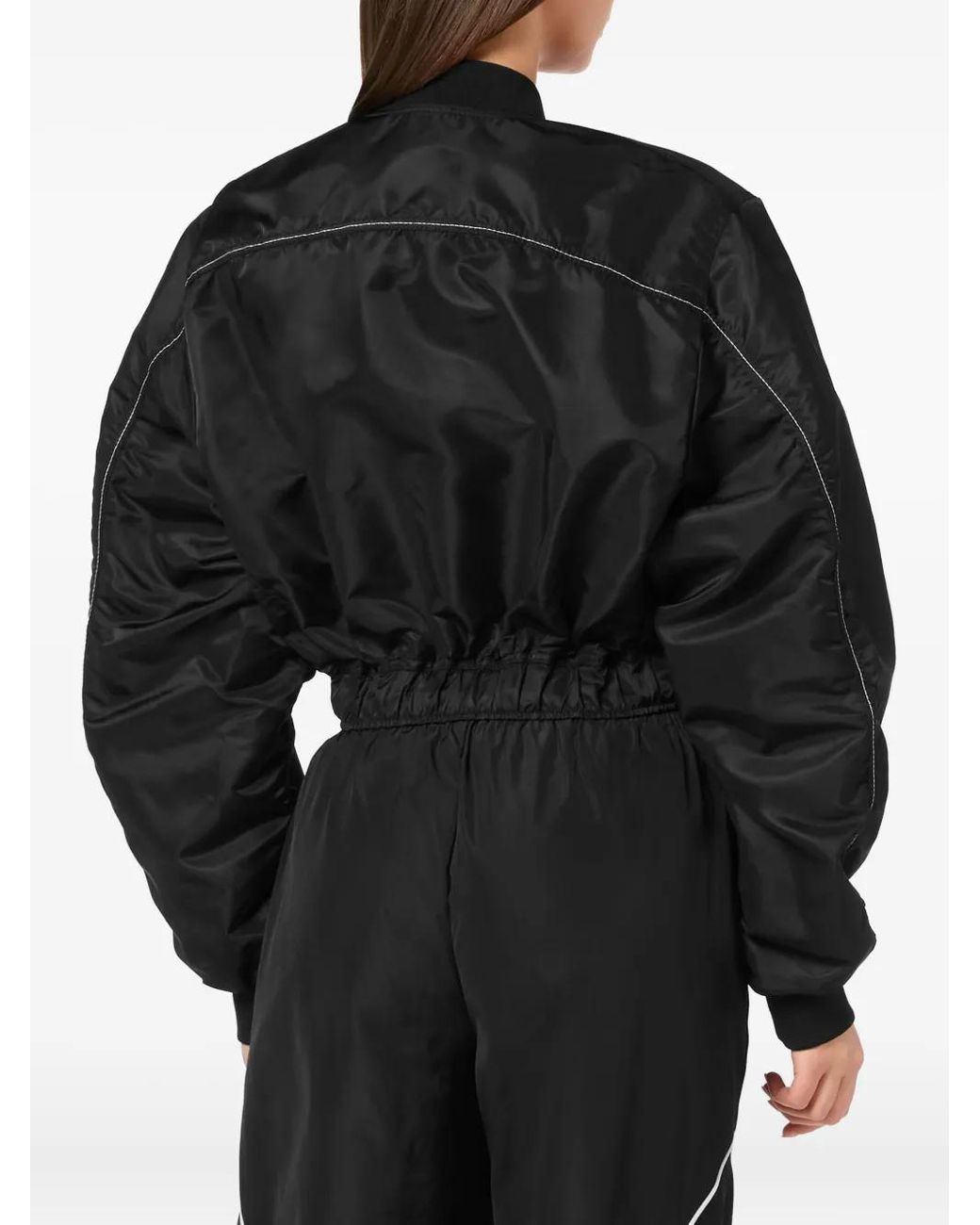 Philipp Plein Black Cropped Bomber Jacket