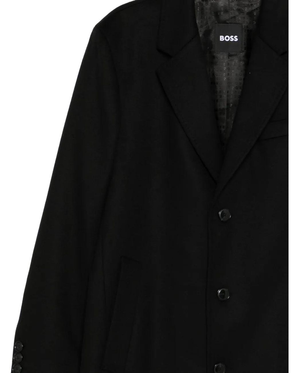 Boss Black Single-Breasted Coat for men