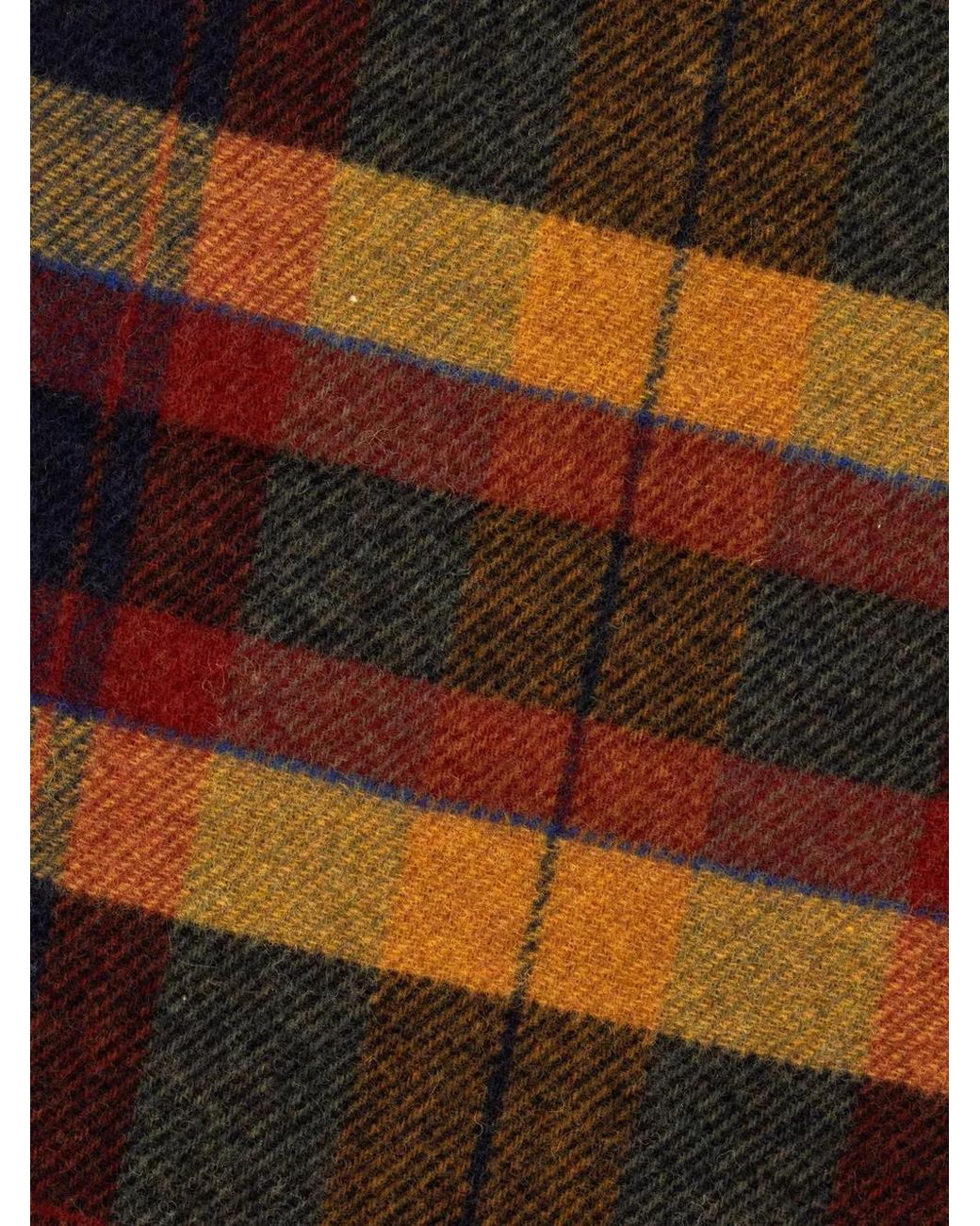Gallo Yellow Check-Pattern Fringed Scarf for men