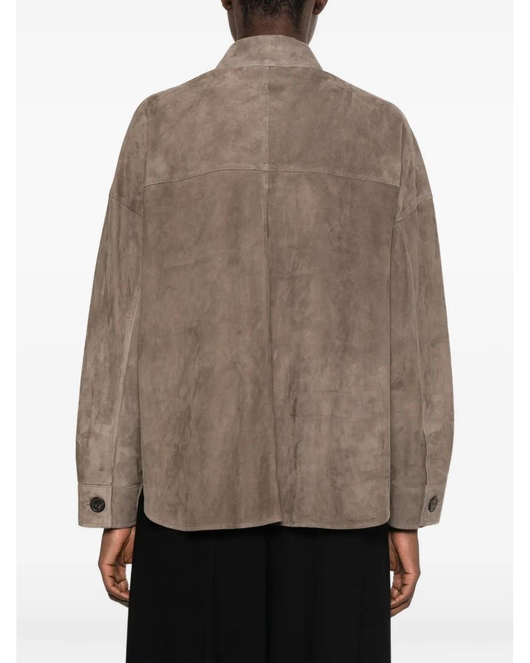 Arma Brown Kaylee Suede Leather Shirt