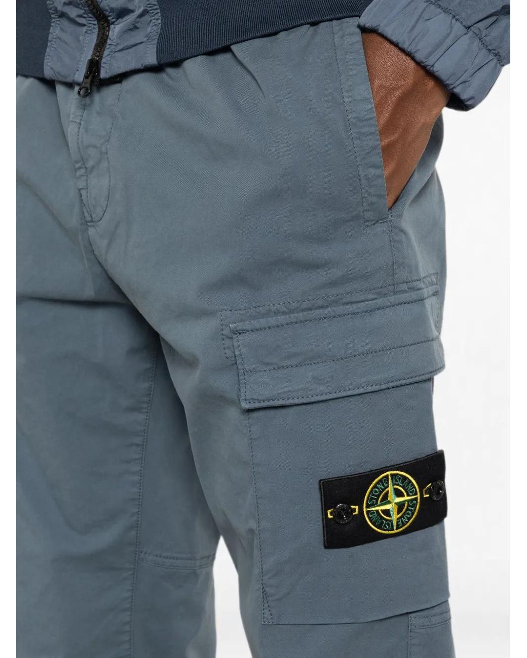 Stone Island Blue 3100031 Stretch Organic Cotton Twill Pants for men