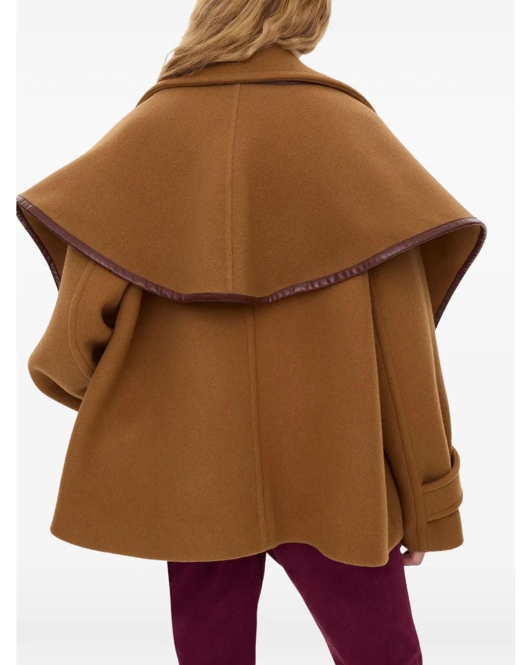Chloé Brown Paddington Leather-Trimmed Buckled Cape