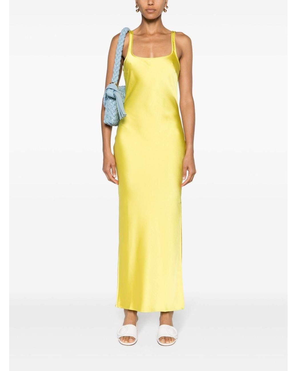 Sams e Sams e Sunna Satin Maxi Dress in Yellow